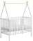 ATB Weiss Babybett Tipi 60x120 - Baby Bett - Kinderbett 60x120 ab 3 Jahr - Beistellbett Baby - Kinder Bett - Maserholz Kinderbetten