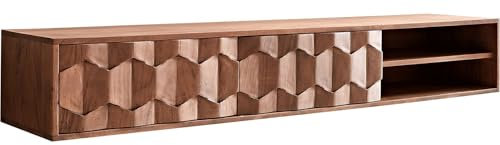 DELIFE TV-Board Fevo Akazie Braun 160 cm 2 Türen schwebend Lowboard