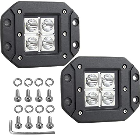 PICAA LED Arbeitsscheinwerfer 12V 24V, 2x 5 Zoll 12W Arbeitsleuchte | Spotlicht, Wasserdichter IP67, Auto Zusatzscheinwerfer, für LKW Traktor Offroad 4x4 Boot