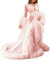 MAYILNSIN Robe de maternité en tulle pour femme - Kimono - Perspective - Photographie pour fête prénatale, rose, M