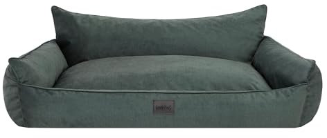 Bjird Hundebett - Hundekorb für kleine mittelgroße & große Hunde - Hundekissen - Hundesofa - Bezug abnehmbar und waschbar - Joker - Größe: XL/XXL: 132 x 106 cm - Grün Fancy