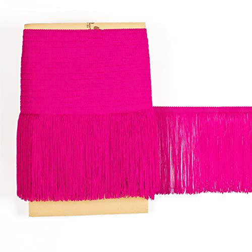 TEXTEX = Fleco de Cuquillo para Coser de Flamenca y Sevillana. Composición Rayón 100%. Largo de 20cm. Piezas de 5m - (Fucsia)