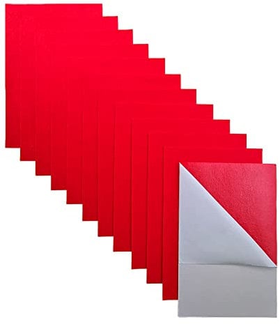 Jtnohx Filz Selbstklebend, 11 Stück Filzkleber, 20x30cm Farbe Filzstoff zum Basteln, Selbstklebende Filzblätter für Schmuckkästchen (Rot)