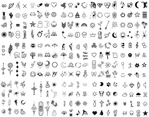 Sugeru 15 Blatt Super Nachhaltig Temporäres Tattoo (192 Muster) - das Original | wasserfest+vegan+Neue-Tech | Fake Tattoo Aufkleber | Tattoos erwachsene kinder - natürliche ungiftige Inhaltsstoffe
