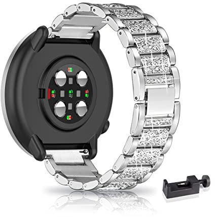 Bling Metall Armbänder kompatibel mit Polar Grit X Pro/Polar Grit X/Polar Vantage M2 /Polar Vantage M Armband, 22MM Funkelnd Diamant Metall Ersatz Armband (E)