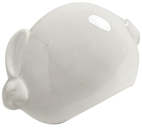 Yardwe Kaninchen-Ornament Aus Keramik Sammlergeschenk Aus Keramik Osterhasen-Dekorationen Tischtierstatuen Ostern- Tischdekor Frühling Ostern Mittelstück Weiß Modell Feder Liebhaber