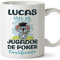 MUGFFINS Tazas Personalizadas para JUGADOR DE POKER - En Español - Koalificados Personalizados - 11 oz / 330 ml - Regalo Personalizable original y divertido