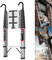 5M Telescopic Extension Ladder with Detachable Hooks, Portable Extendable Folding Ladder for Home Indoor Outdoor DIY Projects, 330lbs Max Load, Stainless Steel