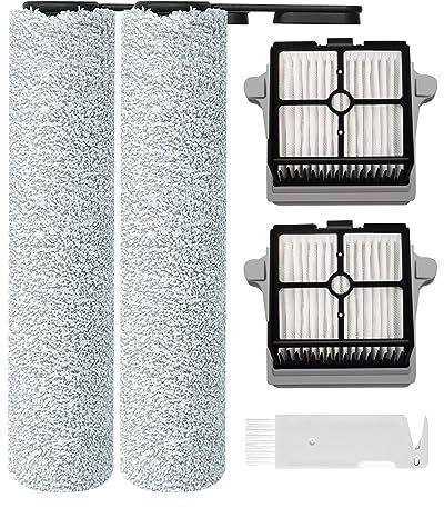 Rouleaux de Brosse de Rechange et filtres HEPA pour aspirateur sans Fil Tineco Floor One S7 Pro, 2 Rouleaux de Brosse, 2 filtres HEPA avec Outil de Nettoyage