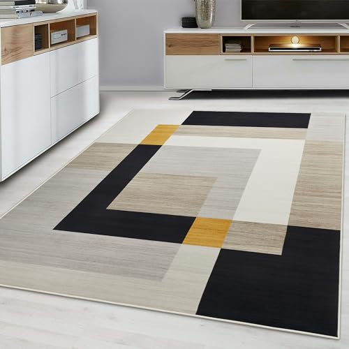 Hafaa Rugs Living Room Indoor – Runner Rug for Bedroom Soft Touch Premium Quality Geometric Style Printed Area Rug Modern Floor Carpet (80x150cm, Milo)