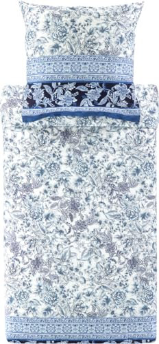 Bassetti CAPODIMONTE Bettwäsche + 2 Kissenhüllen aus 100% Baumwollsatin in der Farbe Blau B1, Maße: 240x220 + 2 K 80x80 cm - 9329120