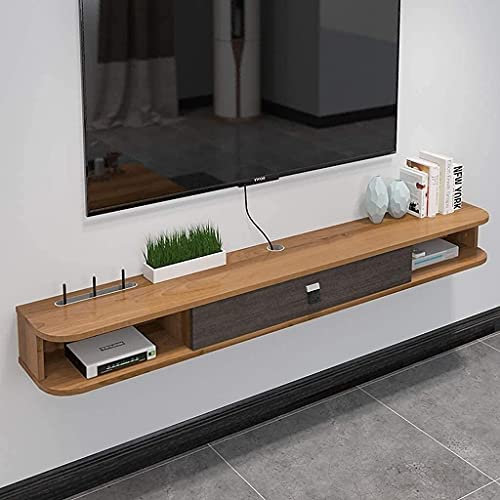 Wandmontiertes TV-Schrank-Set Top Box Router CD Aufbewahrungsregal für Schlafzimmer Wohnzimmer - Schweberegal TV-Ständer TV-Konsole