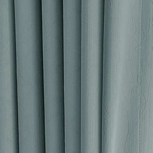 Epinki Vorhänge Muster Blau Grün 2er Set, Einfarbig Vorhang Kinderzimmer, Ösen Fenster Vorhang Deko Polyester Fenstergardinen Modern für Wohnzimmer, Jeder B 102 x H 214cm