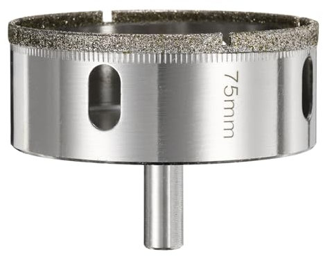 sourcing map Diamond Drill Bit Hole Saw 3(75mm) Tile Core Cutting Drilling Tool for Glass Ceramic Marble Porcelain Tile Quartz Gemstone Aquariums