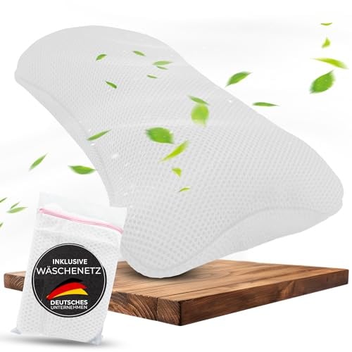 BURADIA Badewannenkissen inkl. Wäschenetz - Ultimativer Komfort und Entspannung mit neuester Air Mesh Technologie - Badekissen für Badewanne mit 4 starken Saugnäpfen - Nackenkissen/Kopfkissen (weiß)