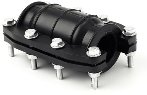 Morsetto per Riparazione Tubi, 20mm di Diametro Morsetto per Tubo di Scarico con 8 Dadi 8 Viti 16 Rondelle Supporto per Tubi Idraulici per Tubi in Plastica e Metallo da 19-21mm