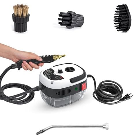 Good Homie Pulitore a Vapore pressurizzato Portatile, Macchina per la Pulizia Portatile da 2500 W 3 Bar, con 3 testine, per Pulire pareti, Piano Cottura, nerofumo, microonde