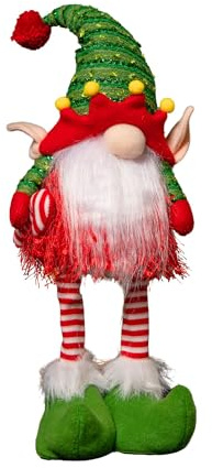 Samuel ALEXANDER 46cm Battery Operated Light up Standing Christmas Elf Gonk with Warm White LEDs