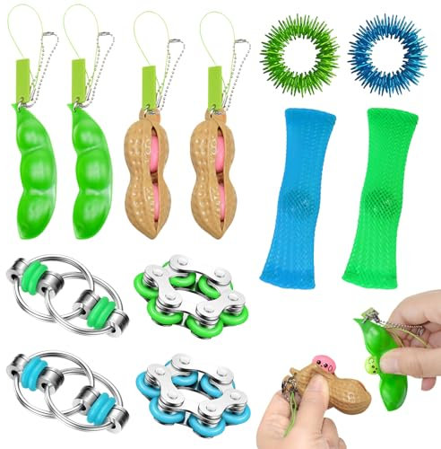 12 Stück Fidget Toys Adhs Spielzeug, Skills Borderline,Anti Stress Spielzeug Set,Fingerspielzeug,Fidget Spinner Toy Antistress für Kinder Erwachsene,Anti Angst Geschenke