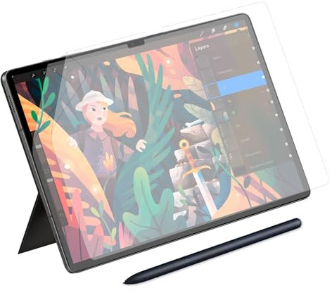 Papier Schutzfolie Folie 2 Stück Kompatibel mit Samsung Galaxy Tab S9 S8 S7 Serie 12,4 Zoll Matte Tablet Blendschutz mit EinfachAnbringung Zeichnen wie Papier