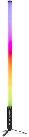 BeamZ Zelos - Akku LED Bar, Tube mit 360° RGBW, IP65 Wetterfest, 12h Akkukapazität, Bühnenlicht, Wireless DMX – Lichtorgel Musikgesteuert – LED Stehlampe für DJ Lichteffekte Partybeleuchtung