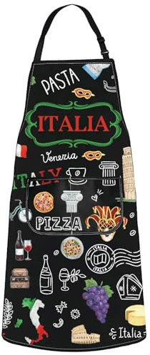 MYSOMY Italian Apron - Themed Cooking Apron for Italian Chefs