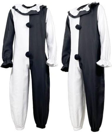 Costume Carnevale Bambino,Costume Terrifier Bambino Ragazza Bambini, Costume Terrifier Adulto Donna Uomo Unisex, Costume Clown Assassino Bianco e Nero