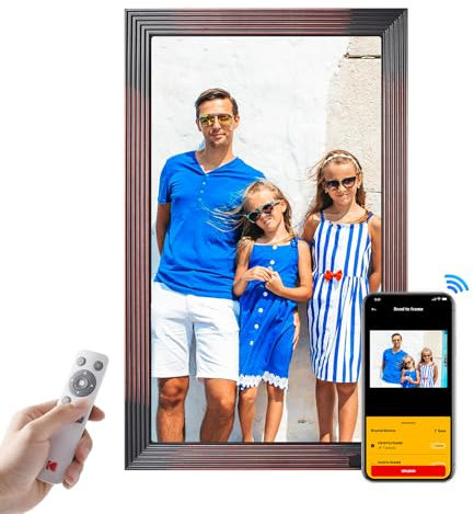 KODAK Cadre Photo Numérique Connecté WiFi, Cadre Numerique Photo Grand Format, 21.5 Pouces FHD IPS Écran, 32Go Mémoire, Partagez des Photos/Vidéos via App, Rotation Automatique, Détecteur de Mouvement