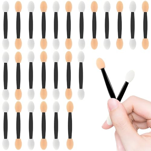 GZSYWZ 50 PCS Sponge Eyeshadow Applicators - Disposable Dual Sided Eyeshadow Brushes, Eye Shadows Sponge Applicators Sticks, Eye Makeup Brushes Set for Nails and Eyeshadow Makeup
