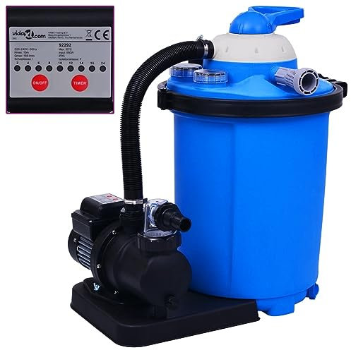 Bomba filtro de arena con temporizador, Somanki Depuradora Piscina Arena, Filtro Piscina, Bomba De Picina, 550 W 50 L