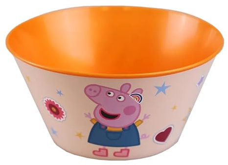 SRV Hub Peppa Pig Essschüssel, 700 ml wiederverwendbare Picknick-Partyschüssel, leichte bedruckte Frühstücksschüssel, BPA-freie Müslischale aus Kunststoff für Kinder ab 4 Jahren