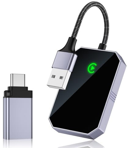 Joywind CarPlay Wireless Adapter【2025 Neu Upgrade】, CarPlay Dongle für OEM Wired CarPlay Autos, unterstützt Online-Update Plug & Play, einfache Verwendung, passend für Autos