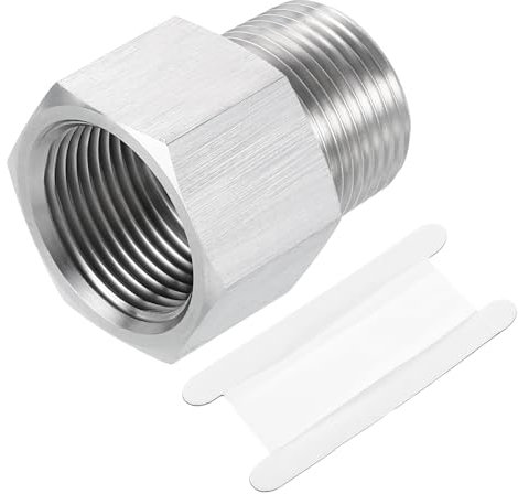 sourcing map Adaptador reductor de montaje de tubería, NPT macho de 3/4 pulgadas x G3/4 pulgadas hembra 304 conectores reductores de acero inoxidable para medidor de presión de agua, aceite, aire