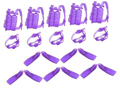 IMIKEYA 5Sätze Puppen Tauchset Mit Taucherbrille Tauchflossen Und Sauerstoffzylinder Für Rollenspiele Mit Großen Puppen Tauchausrüstung Für Kleine