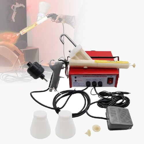 GAYAYAS Pistola de Pintura en Polvo portátil, máquina electrostática con Pistola de Recubrimiento en Polvo, Equipo de pulverización pequeño con Pistola de pulverización/Fuente de alimentación