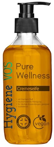 Hygiene VOS Cremeseife Pure Wellness – 12 x 500 ml Pumpspender – Rückfettende Hautpflege – Frischer Duft – Dermatologisch getestet – Vegan – Vorratspack – Made in Germany
