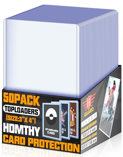 50 Stück Top Loaders Kartenhüllen, Transparente Hartkartenhüllen | Hartplastik Sammelkartenhüllen, Karten Hüllen für Sammelkarten, Fussball karten, Sportkarten, Standardkarten