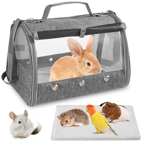 Pequeña bolsa de transporte para mascotas con cojín, bolsa de transporte para animales pequeños, caja de transporte para gatos con apertura lateral, bolsa de transporte para cobayas, caja de