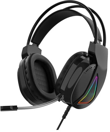 Zunate Casque de Jeu H160, Pilotes 50 Mm, Micro Gamme Complète, Casque Filaire USB avec Lumières RVB, Cache-Oreilles Souples, USB Plug and Play 5,58 Pieds, pour Ordinateur PC