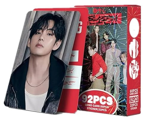 60 Stück LOMO Fotokarten + 32 Stück Aufkleber Fotokarten einer koreanischen Boygroup Idol Arirang Albumkarten Team Fanartikel Fotokarten Geschenk für Fans A02