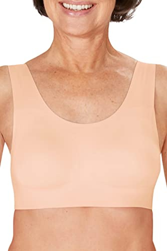 Amoena Prothesen Soft-BH Amy Nahtloser BH ohne Nähte und Verschlüsse | Größe: L | Farbe: Blush | Unsichtbar unter Topd und Blusen | Extra breite und weiche Träger | Auch zum schlafen geeignet