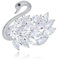 Zolkamery Broche cygne pour femme, broche de haute qualité en laiton et plaqué or blanc avec zircon cubique AAA, broche en cristal de zircon, épingle de mode, bijoux de mariage et de fiançailles