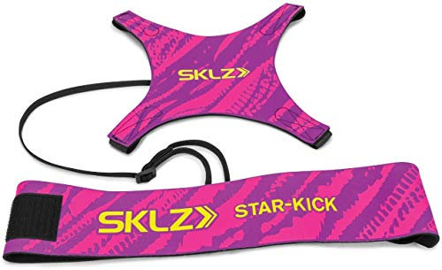 SKLZ Fussball Rebounder Kicktrainer, Fussball Trainingszubehör, Mit Gurt und Gummiband, Blau