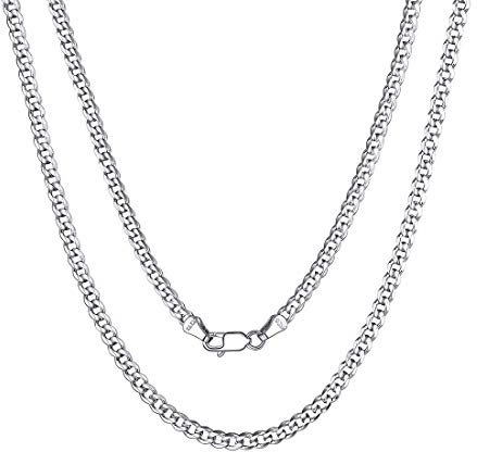 ChicSilver 3mm silberkette 61cm lang Kubanische Halskette ohne Anhänger Fashion Kette für Kinder und Jugendlichen