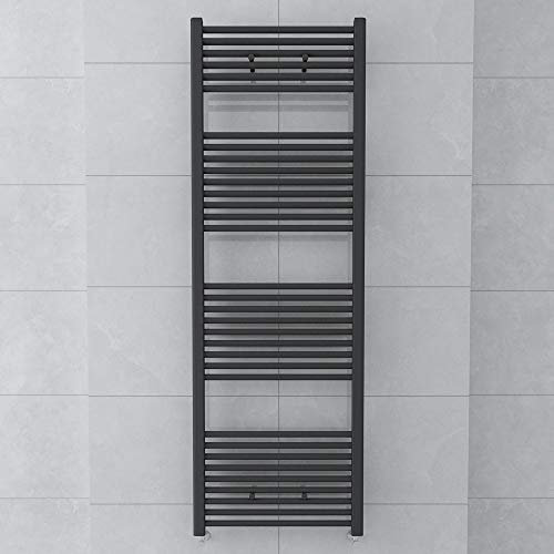 WarmeHaus Towel Radiator 1800 x 600mm Grey Contemporary Bathroom Towel Rail - Straight
