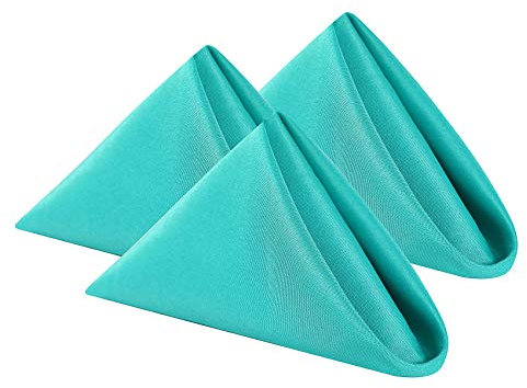 Cupuamon Stoffservietten, 50,8 x 50,8 cm, waschbar, Polyester, weiche Tischservietten für Hochzeit, Party, Bankett, Türkis, 100 Stück