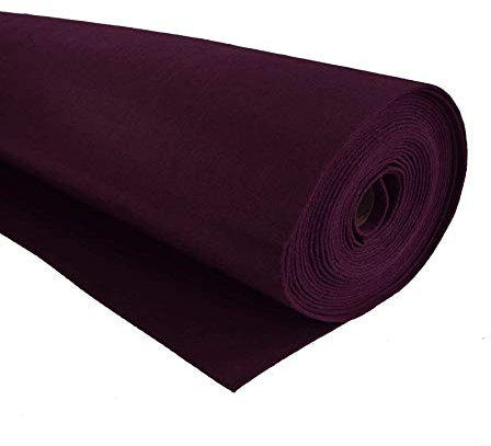 Bastelfilz 1m Meterware Filz 90cm x 1,5mm Dekofilz Taschenfilz Filzstoff 45 Farben, Farbe:aubergine