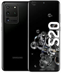Samsung Galaxy S20 Ultra 5G - Smartphone débloqué 128 Go de Mémoire, 12 Go de RAM, Hybride Sim, Noir [Version Allemande] (Reconditionné)