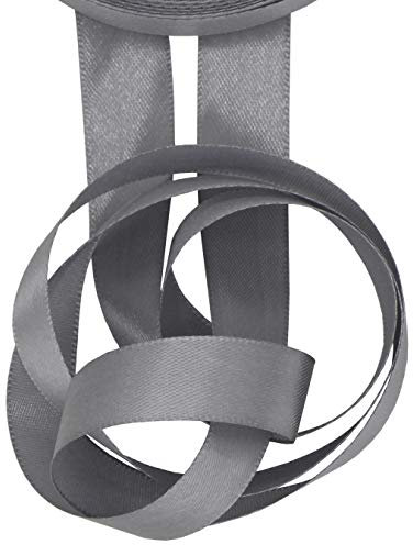 22 Meters Schleifenband Geschenkband Satinband 20 mm breit Dekoband Satin Bastelband für DIY Craft Hochzeit Party Geschenk Verpackung (Silber-Grau, 4/5 Inch - 24 Yards)