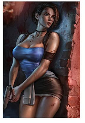 LINYUYI Leinwandposter Resident Evil Jill Valentine, HD, 4, Schlafzimmer-Dekor, Sportlandschaft, Büro, Raumdekoration, Geschenk, Unrahmen: 30 x 45 cm